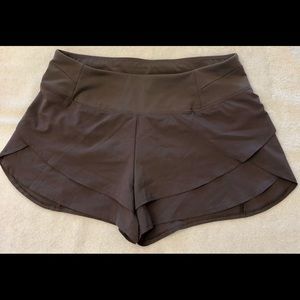 Calia by Carrie Underwood Medium Petal Hem Shorts Purple gray in color